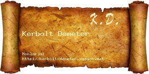 Kerbolt Demeter névjegykártya